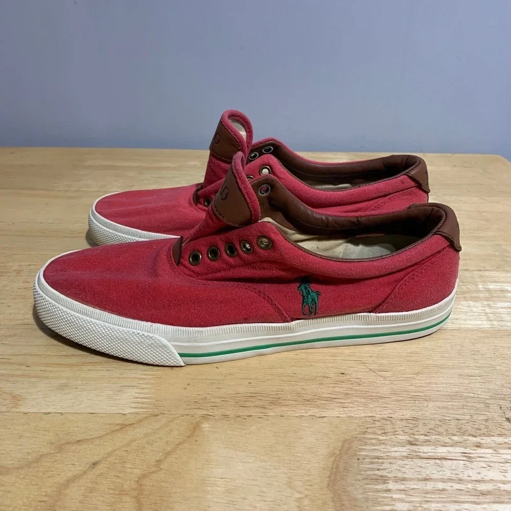 Polo Ralph Lauren - Vaughn-Sk-VLC - Mn's Red Canvas Lifestyle Shoes Sz 11D